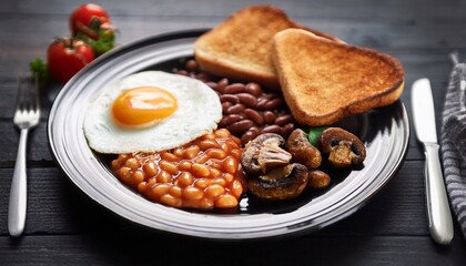 vegetarian english breakfast AI generated