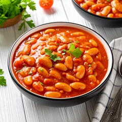 baked beans in tomato sauce AI generated
