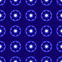 Geometric kaleidoscope pattern with star motif for vibrant fabric design, eye-catching textiles, or modern wallpaper, adding a touch of modern flair