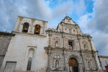Quetzaltenango, Guatemala - July 13, 2025: Cathedral of the Holy Spirit in Quetzaltenango, Guatemala.