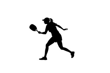 pickleball player silhouette vector