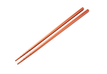 Copper chopsticks isolated on transparent background, traditional Asian eating utensils for sushi and noodles