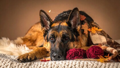 German Shepherd Dog Relaxing.