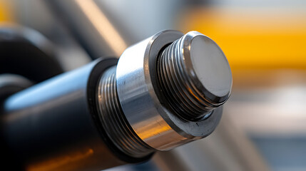 Close-up of a metal pipe with threaded fittings. The details highlight precision and engineering, ideal for technical illustrations and construction projects.