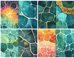 Abstract patterns of vibrant colors and textures
