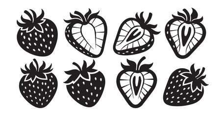 Strawberry Fruits Line Art Botanical Fruit Illustration