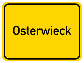 Illustration of a city entrance sign for the city of Osterwieck