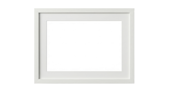 Empty white picture frame template for wall art isolated PNG with Transparent Background