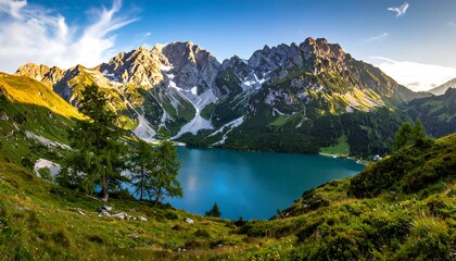 Alpine Lake Scenery.
