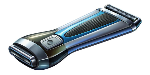 Sleek and modern electric shaver with blue accents for a close and comfortable shave