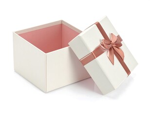 Elegant White Gift Box with Ribbon.