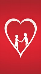 Minimalistic Graphic Design Heart-Shaped Hands

