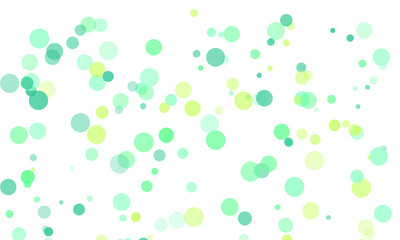 Abstract Green Circle Pattern on White Bokeh Background Bubbles Vector Design