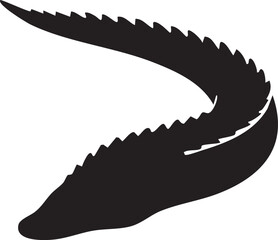 Crocodile tail silhouette vector