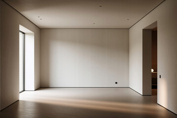 Obraz premium scandinavian. Minimalist Scandinavian interior with clean lines and neutral tones and natural ambient light. lifestyle magazines.