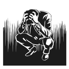 Man and woman talking on the phone vector illustration