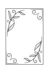 Obraz premium Rectangle wedding frame herbal design