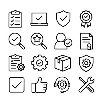 Quality management control symbols. Outline symbols. Line design