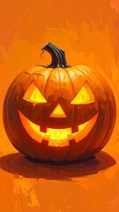 Spooky Jack-o-lantern Halloween Decoration.