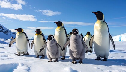 Fototapeta premium Emperor Penguins on Ice.