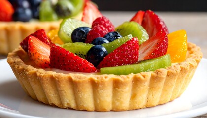 Delicious Fruit Tart with Fresh Berries.