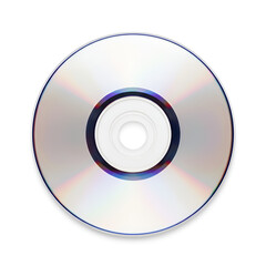 ultra realistic top view of CD isolated on white background