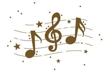 Music notes. Musical Notes design, Songs, Melodies flat vector icon