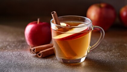 A Cup Of Apple Cider With A Cinnamon Stick In The Middle