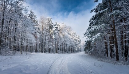 Peaceful Snowy Forest In Winter