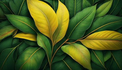 Vibrant Green Leaves With A Touch Of Yellow Ideal For Nature Themed Projects Or Botanical Illustrations