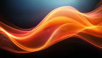 Abstract Blurry Gradient Shape Orange Mesh Fluid Liquid Element Soft Light Blob With Aura Gradation Blended Vibrant Multicolor Wave