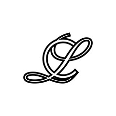 initial letter c with L script logo
