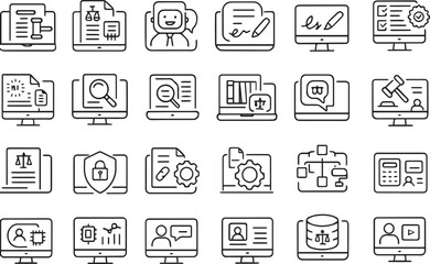 Legal Tech and Online Law Services Icon pack design