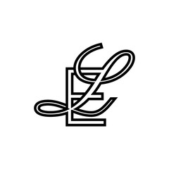 initial letter e with L script logo