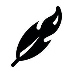 Elegant Quill Pen Feather Design An Artistic Silhouette with Classic Appeal for Creative and Symbolic Applications