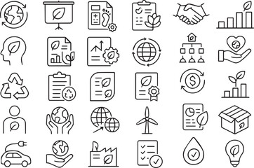 Sustainable Icons Environmental Conservation and Green Initiatives