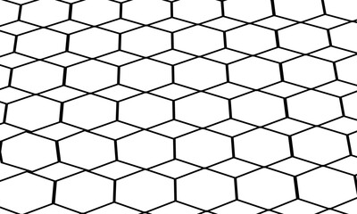 Honeycomb mosaic hexagons background. Plain hexagon grid with bold cells. Hexagon cells. Seamless tileable vector illustration