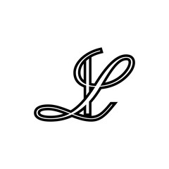 initial letter i with L script logo