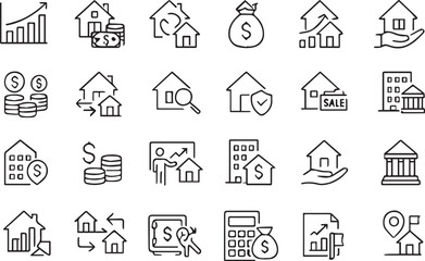 Real Estate and Finance Icons Set vector free download 