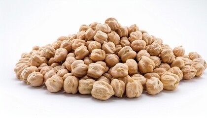 A Bunch Of Chickpeas On A White Isolated Background Generative Ai