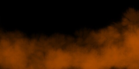 Hand made Abstract orange smoke on a black background a dynamic cloud of color perfect for backgrounds and special effects