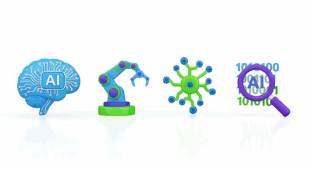 Artificial intelligence innovations encompassing machine learning advancements and automation technologies driving progress across diverse scientific and industrial sectors