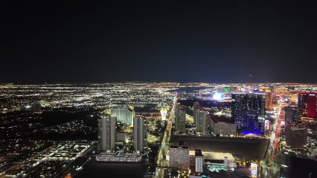 Full View of the Las Vegas Strip Sparkling at Night