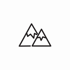 snowy mountains icon sign vector