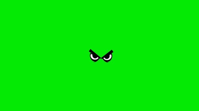 Menacing cartoon eyes convey anger, perfect for expressing disapproval or strong emotion with an edgy animated feel, ideal for social media memes and humorous content