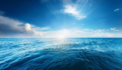 Vibrant Ocean Water Light Ripples Summer Sky