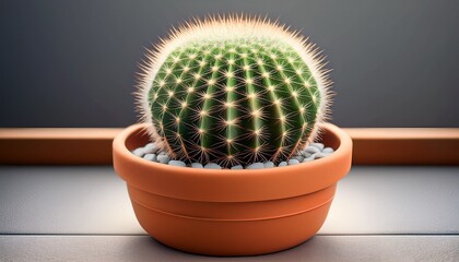 Round Cactus In Terracotta Pot 2