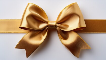 Gold Bow On White Background