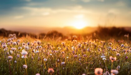 Sweet Meadows At Sunset Blurry Background