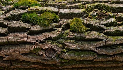 Embossed Texture Of The Bark Of Oak Photo Of The Oak Texture With Moss
